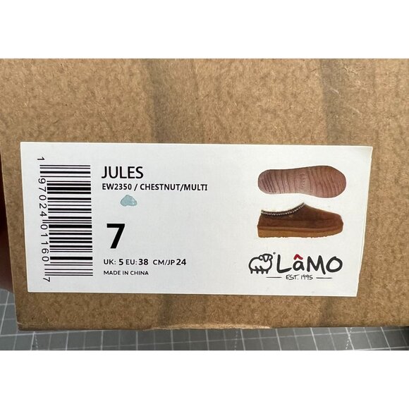 Lamo Women's Slip-on Slippers JULES Chestnut Leather Sz. 7 US 38 EU NEW~~EW2350 - Picture 7 of 15